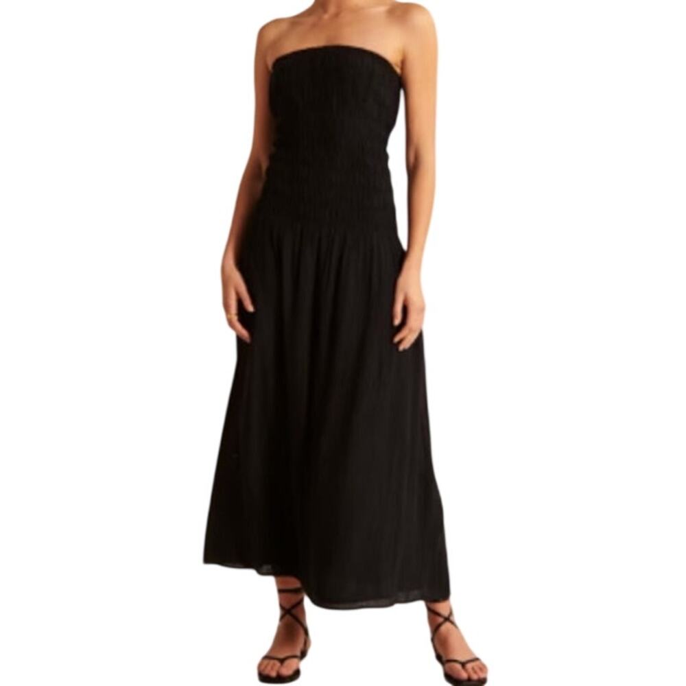 Abercrombie Strapless Drop Waist Midi Dress XS